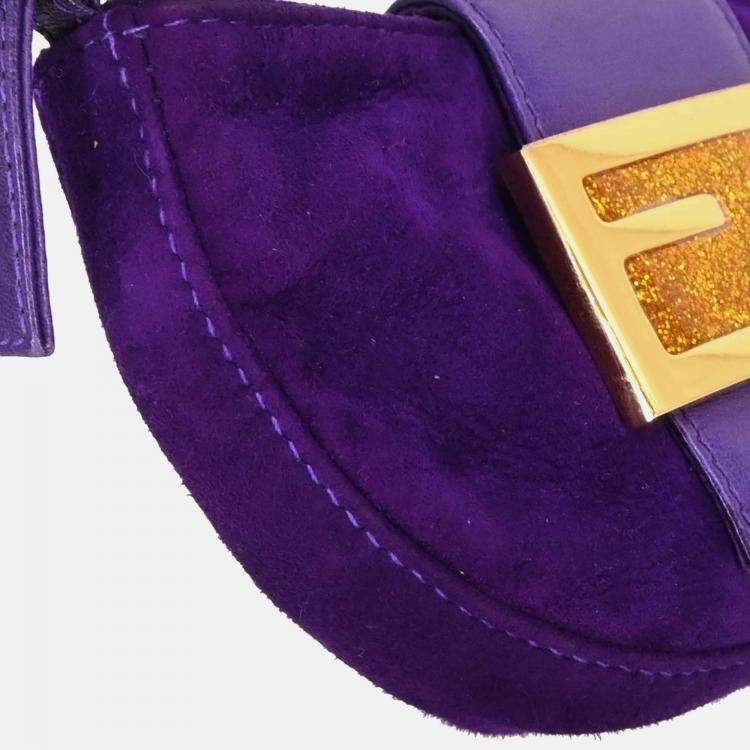 Pre Owned Fendi Mini Purple Suede Handbag