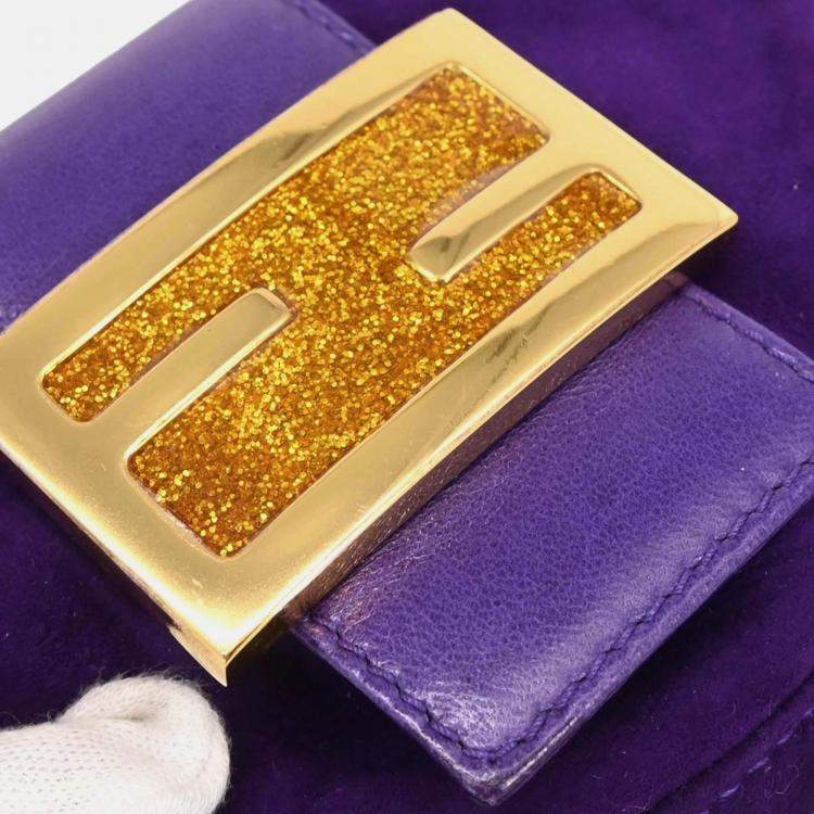 Pre Owned Fendi Mini Purple Suede Handbag