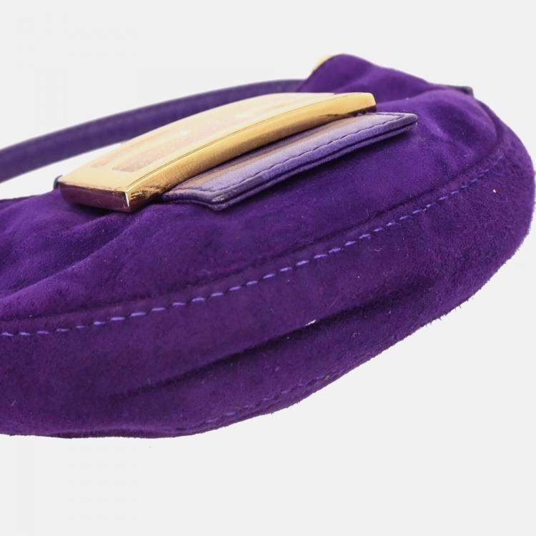 Pre Owned Fendi Mini Purple Suede Handbag