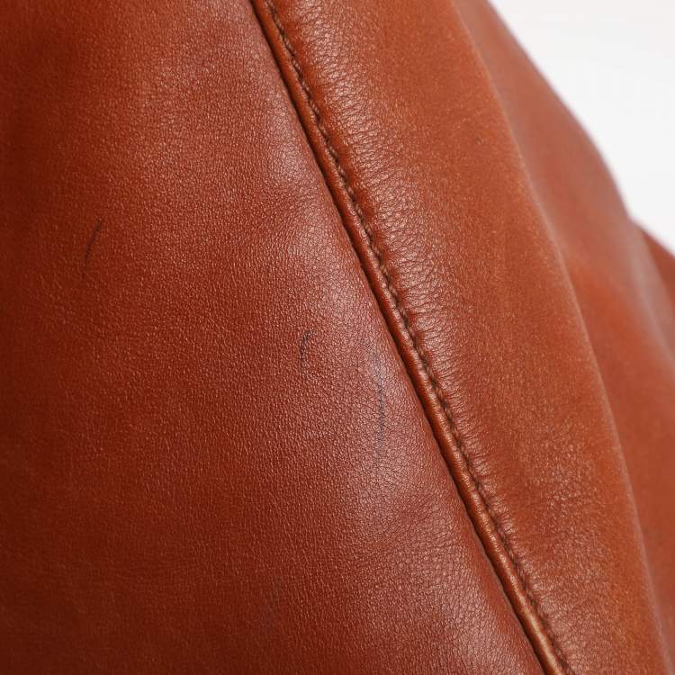 Pre Owned Fendi Brown Leather and Watersnake Detail Large Mama Forever Shoulder Bag