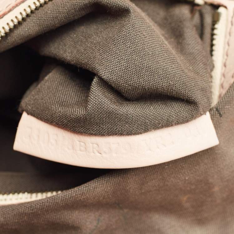 Pre Owned Fendi Rose Poudre Leather Doctor B Hobo