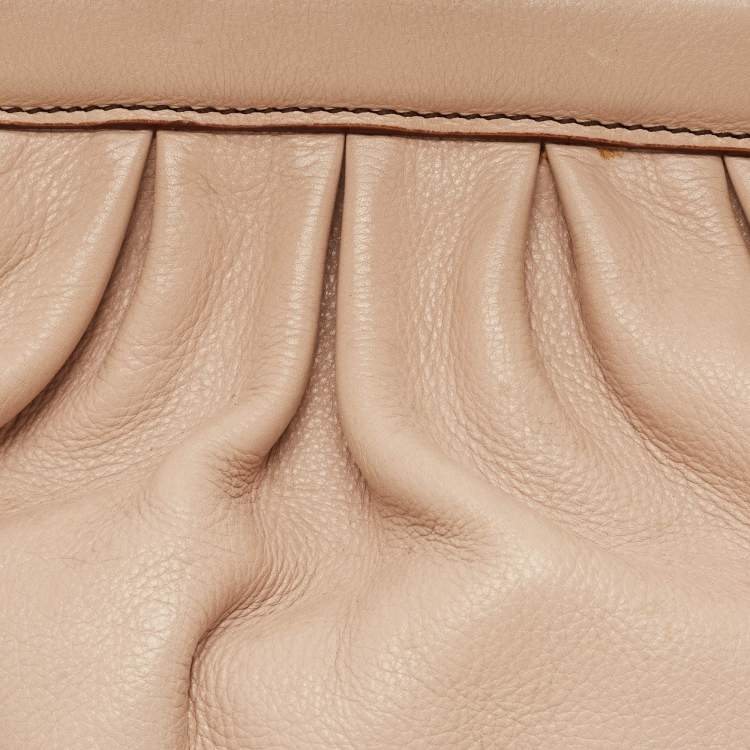 Pre Owned Fendi Rose Poudre Leather Doctor B Hobo
