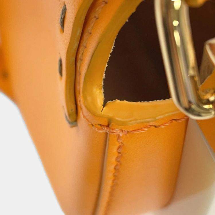 Pre Owned Fendi Moonlight Orange Leather Shoulder Bag