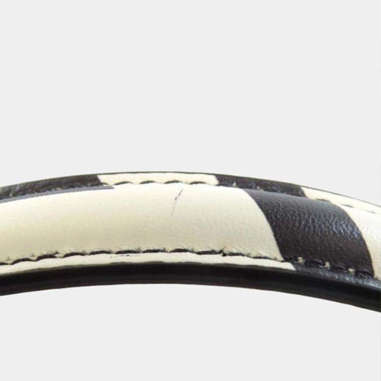 Pre Owned Fendi Peekaboo Black/White Calfskin Handbag