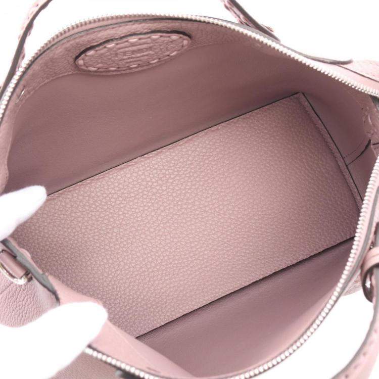 Pre Owned Fendi By The Way Soft Medium Selleria Handbag Leather  Purple
