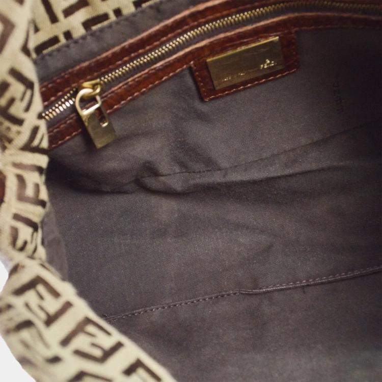 Pre Owned Fendi Brown Zucchino Handbag