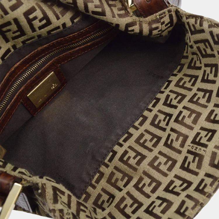 Pre Owned Fendi Brown Zucchino Handbag