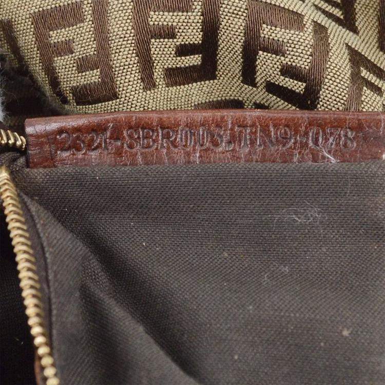 Pre Owned Fendi Brown Zucchino Handbag