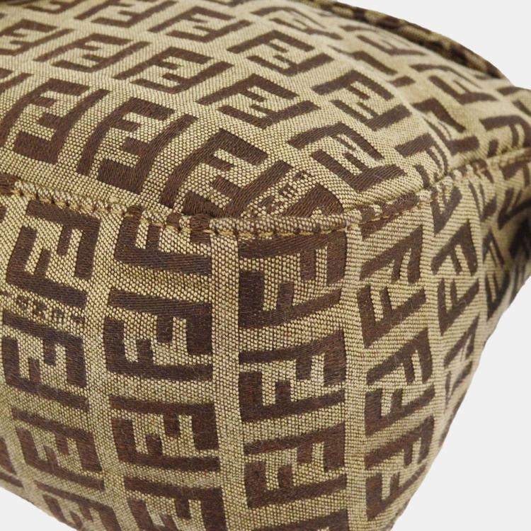 Pre Owned Fendi Brown Zucchino Handbag