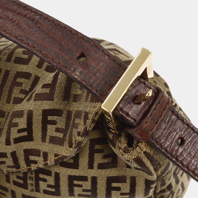 Pre Owned Fendi Brown Zucchino Handbag