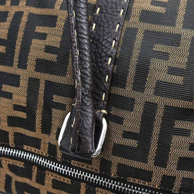 Pre Owned Fendi Brown Zucca Duffle Bag