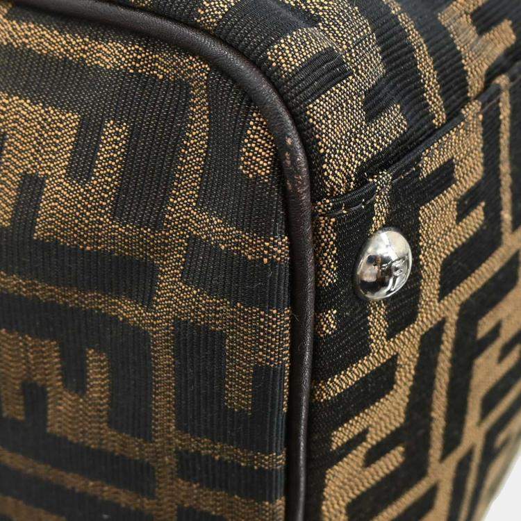 Pre Owned Fendi Brown Zucca Duffle Bag