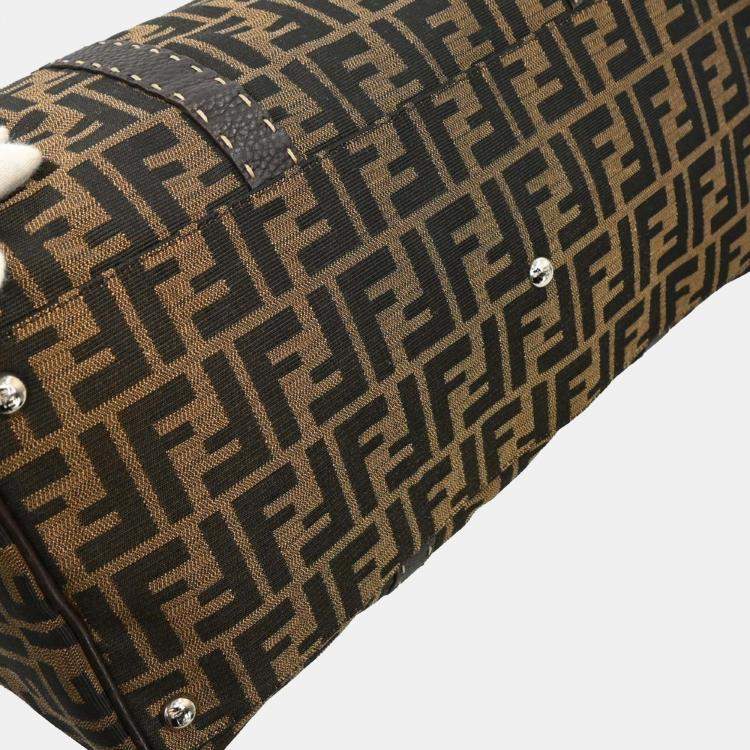 Pre Owned Fendi Brown Zucca Duffle Bag