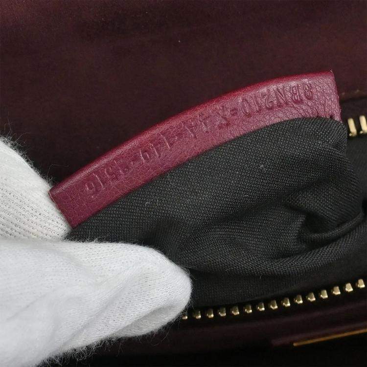 Pre Owned Fendi Bordeaux Leather Peekaboo 2way Handbag