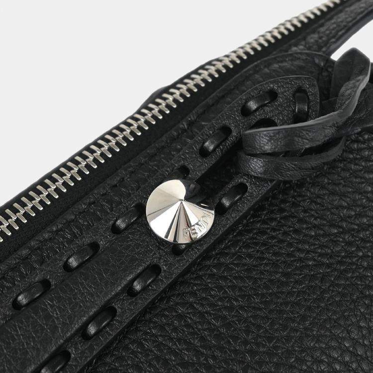 Pre Owned Fendi Black Leather By The Way Shoulder Bag