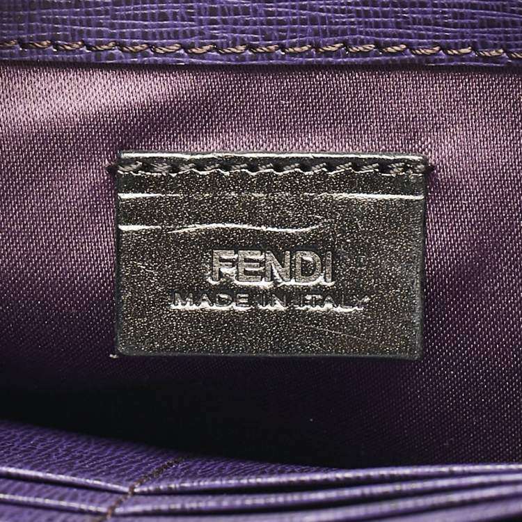 Pre Owned Fendi Black Leather and Snakeskin 2Jours Envelope Clutch