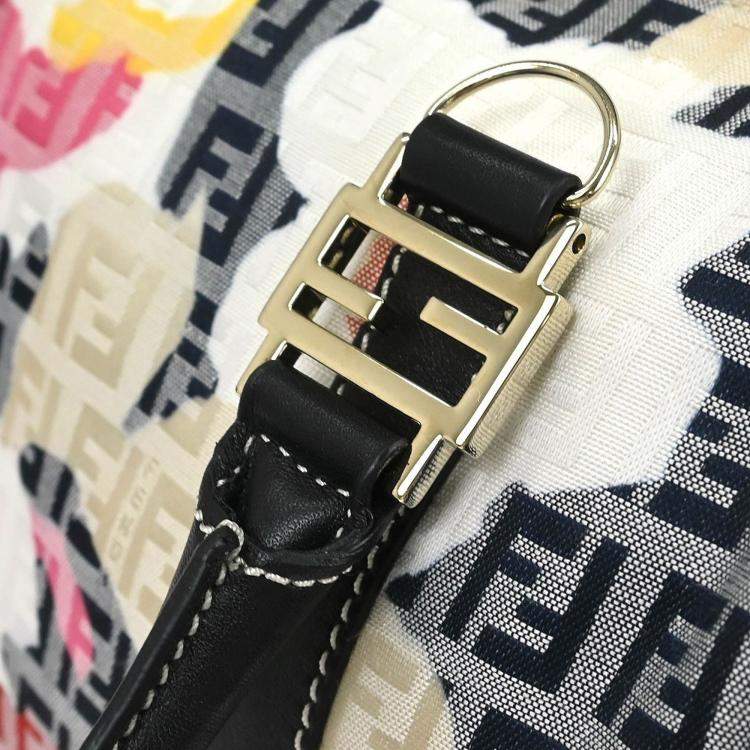 Pre Owned Fendi Black Canvas Zucchino Floral Forever Handbag