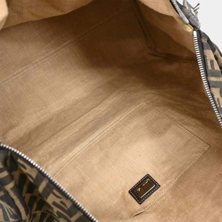 Pre Owned Fendi Brown Zucca Duffle Bag