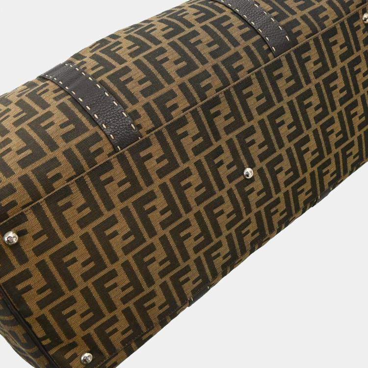 Pre Owned Fendi Brown Zucca Duffle Bag