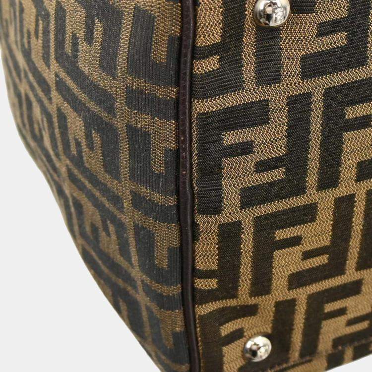 Pre Owned Fendi Brown Zucca Duffle Bag