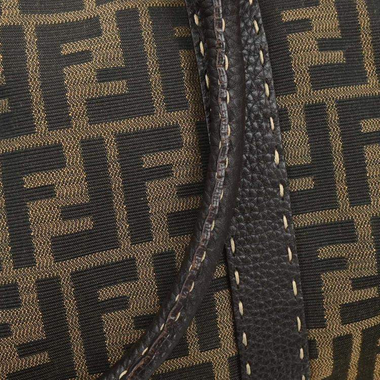 Pre Owned Fendi Brown Zucca Duffle Bag