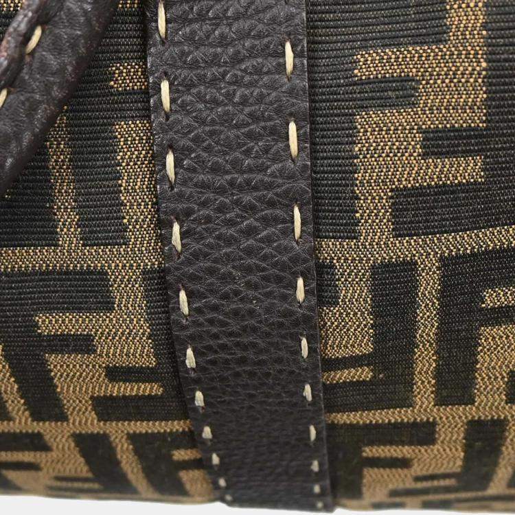 Pre Owned Fendi Brown Zucca Duffle Bag