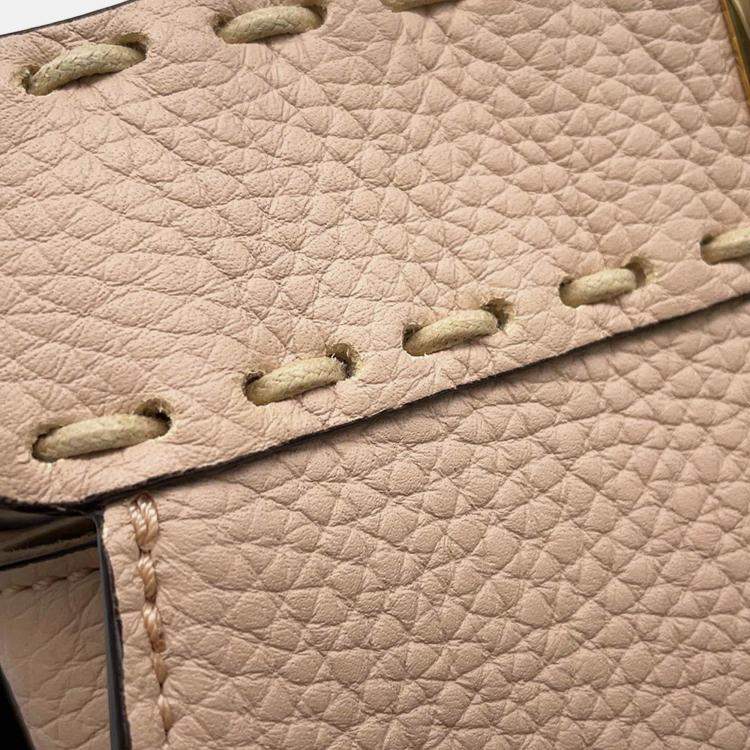 Pre Owned Fendi Peekaboo Selleria Jasmin Flower Leather Mini Handbag