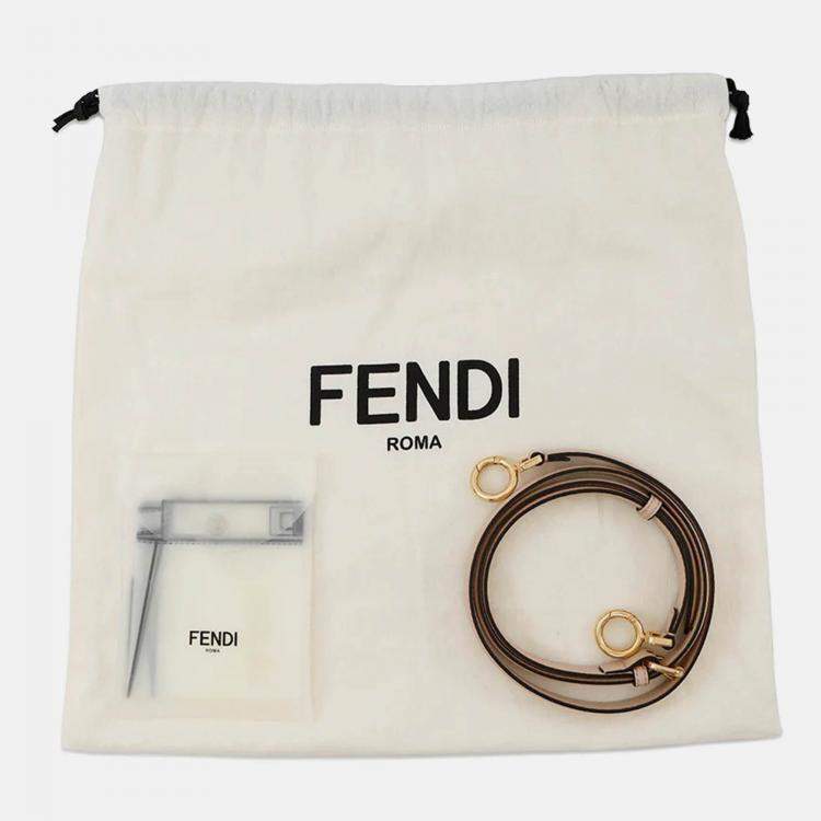 Pre Owned Fendi Peekaboo Selleria Jasmin Flower Leather Mini Handbag