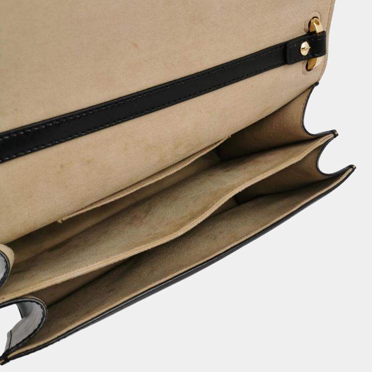 Pre Owned Fendi Black Leather Bugs Kan I Top Handle Bag
