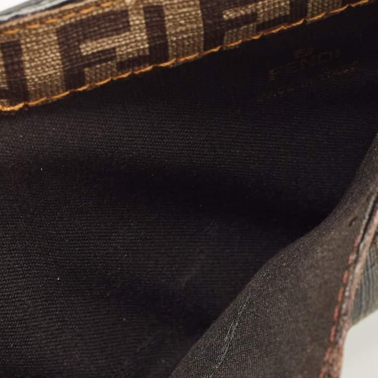 Pre Owned Fendi Black Coated Canvas French Compact Wallet