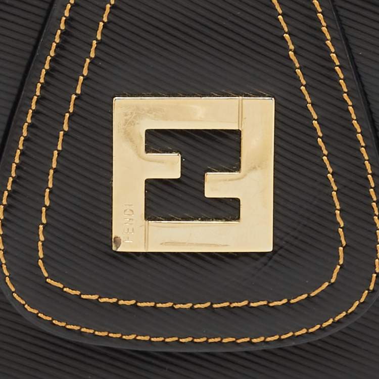 Pre Owned Fendi Black Coated Canvas French Compact Wallet