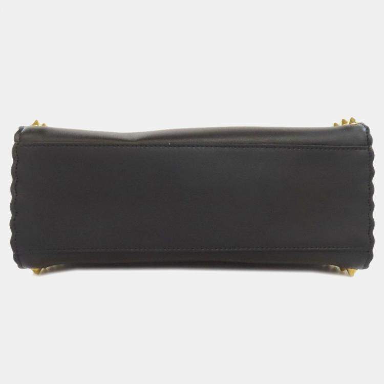 Pre Owned Fendi Mini Peekaboo Studded Handbag Calf Leather