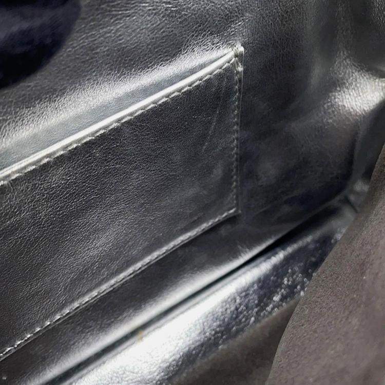 Pre Owned Fendi Peekaboo 2Waybag Silver Leather Size Mini