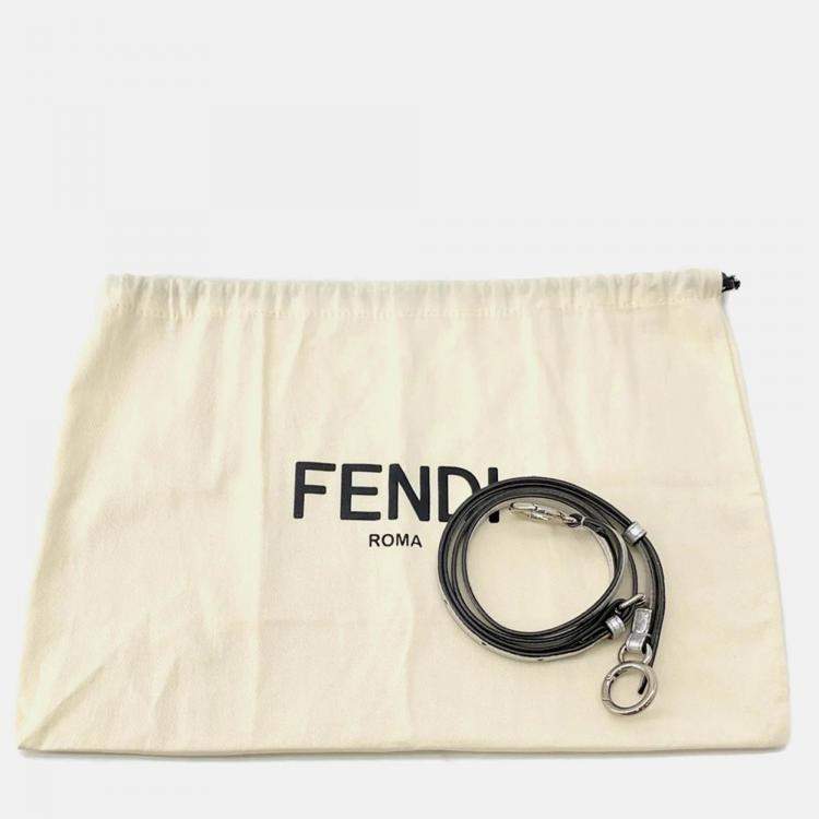 Pre Owned Fendi Peekaboo 2Waybag Silver Leather Size Mini