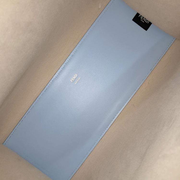 Pre Owned Fendi Blue Leather Sunshine Tote and Shoulder Bag
