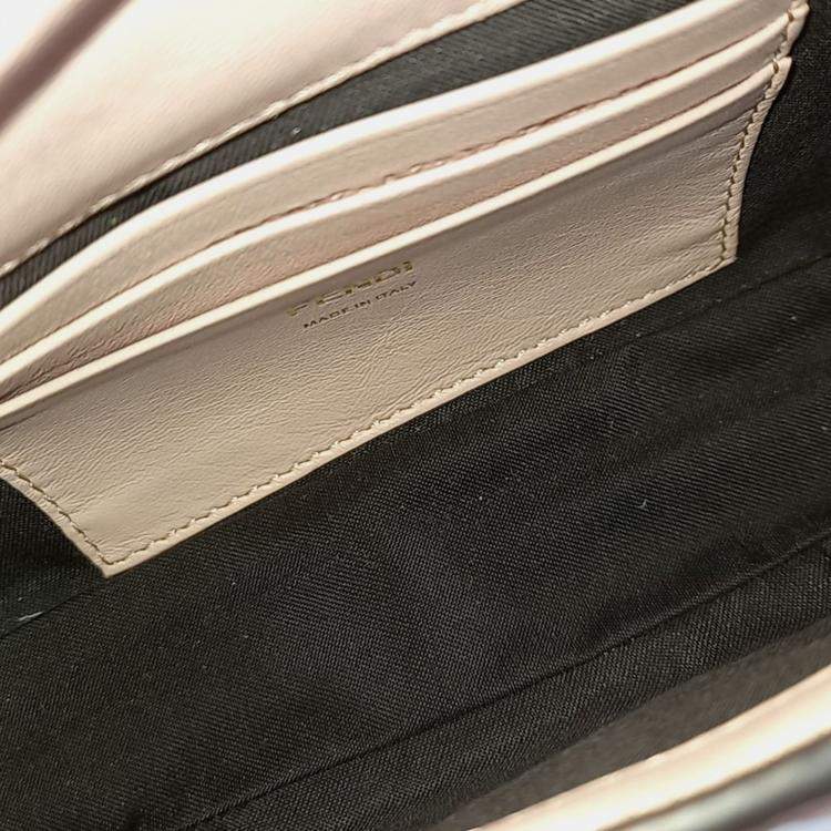 Pre Owned Fendi Pink Leather Baguette Mini