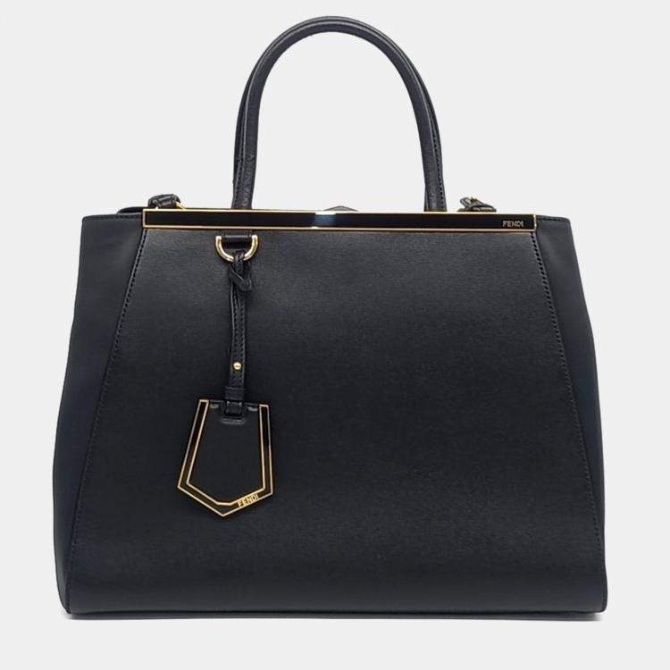 Pre Owned Fendi Black Leather Toujours Medium