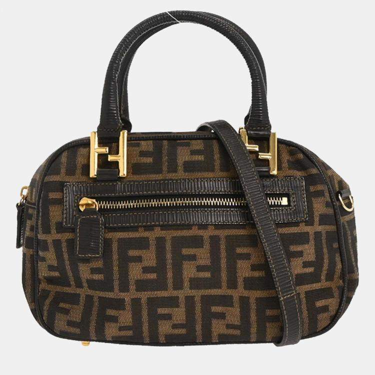 Pre Owned Fendi Brown Zucca 2way Handbag