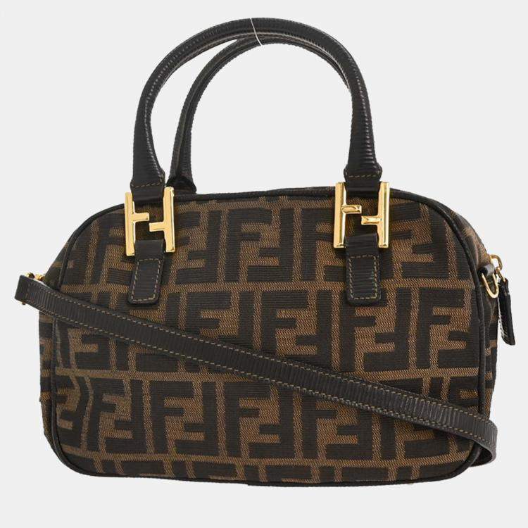 Pre Owned Fendi Brown Zucca 2way Handbag