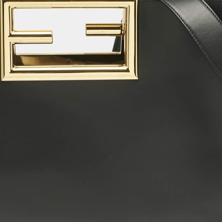 Pre Owned Fendi Black Leather Medium Way Tote