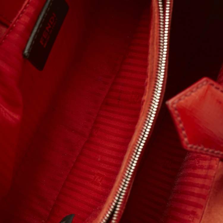Pre Owned Fendi Red patent Leather Petite 2Jours Tote
