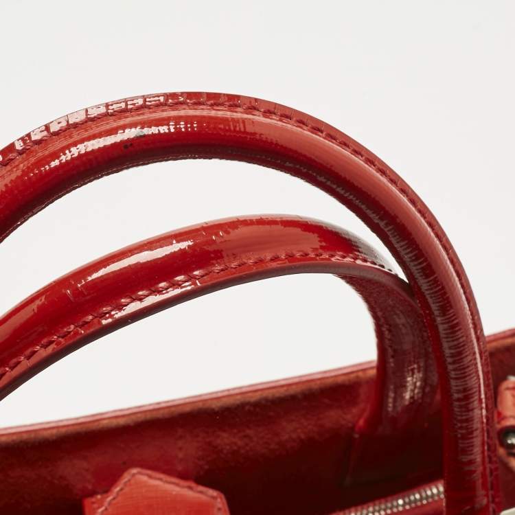 Pre Owned Fendi Red patent Leather Petite 2Jours Tote