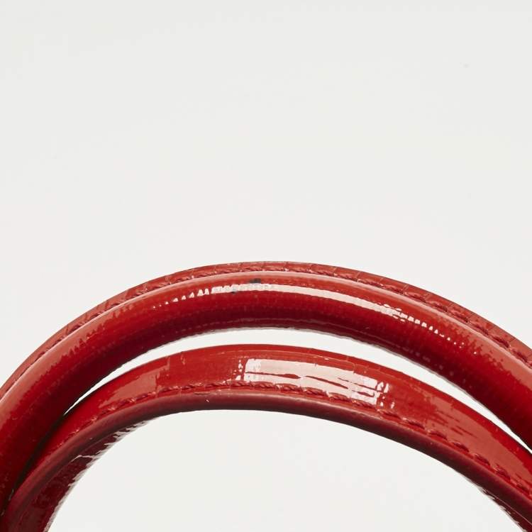 Pre Owned Fendi Red patent Leather Petite 2Jours Tote