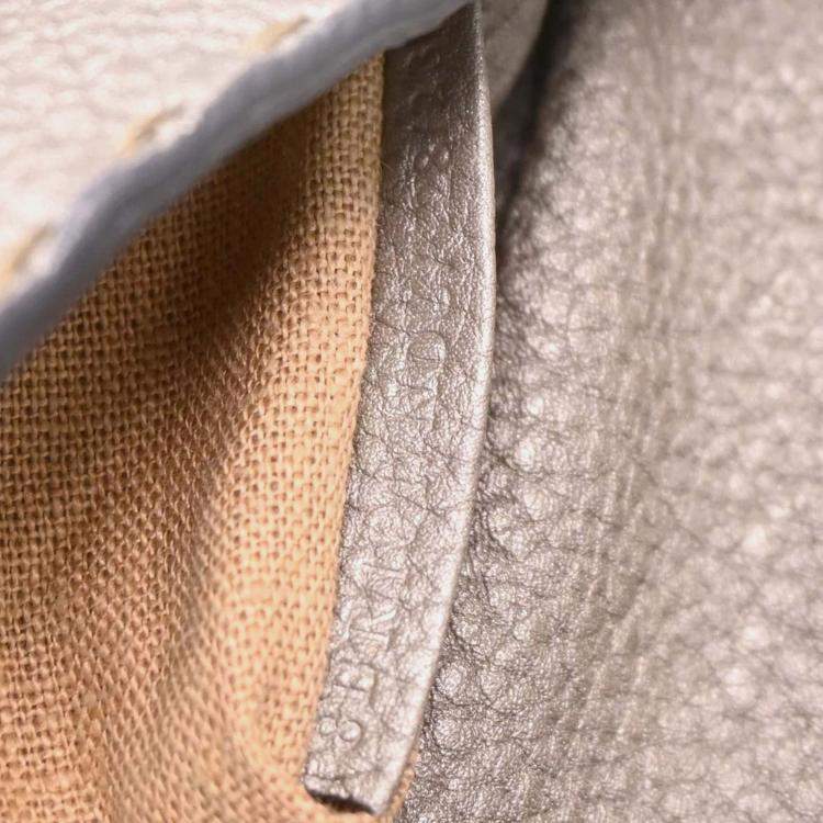 Pre Owned Fendi Gray Leather Stitch Baguette Handbag