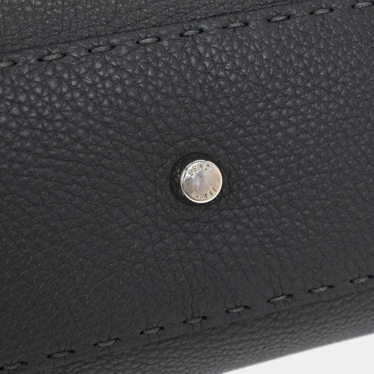 Pre Owned Fendi Gray Leather Peekaboo 2way Handbag