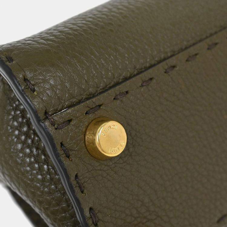Pre Owned Fendi Brown Leather Peekaboo 2way Handbag