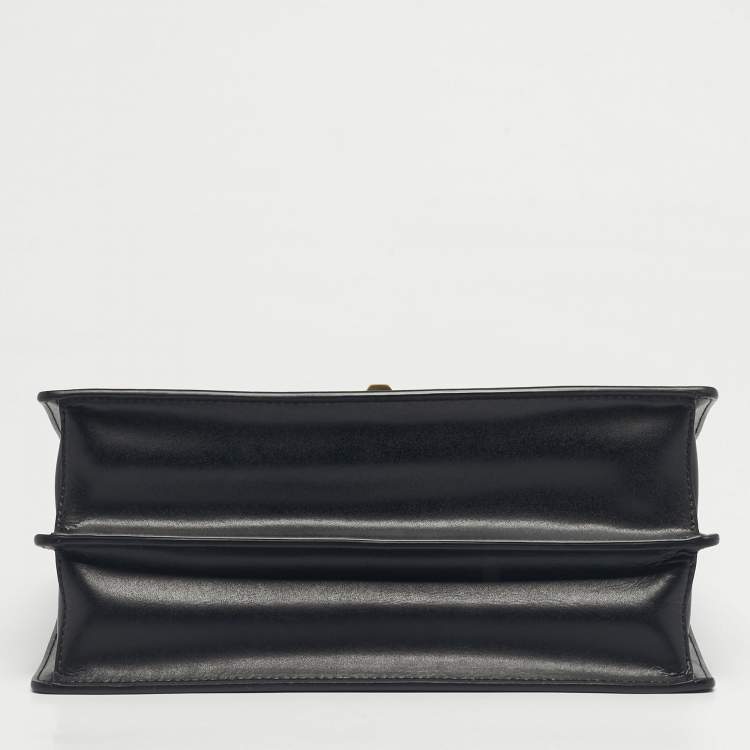 Pre Owned Fendi Black/Brown Zucca Embossed Leather Medium Kan I Shoulder Bag