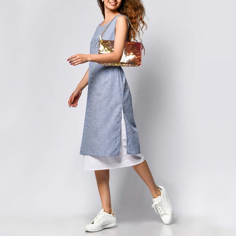 Pre Owned Fendi Multicolor Sequins Medium Baguette Bag