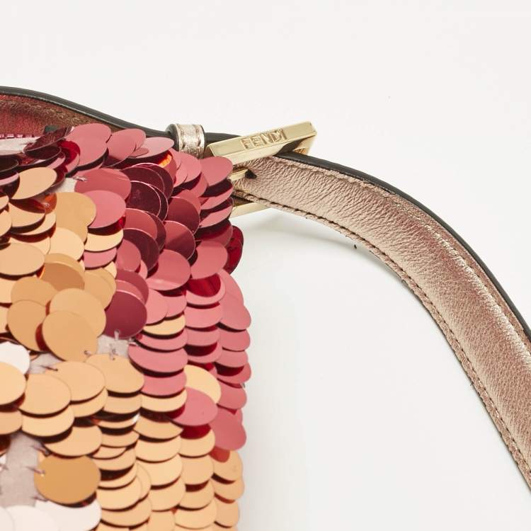 Pre Owned Fendi Multicolor Sequins Medium Baguette Bag