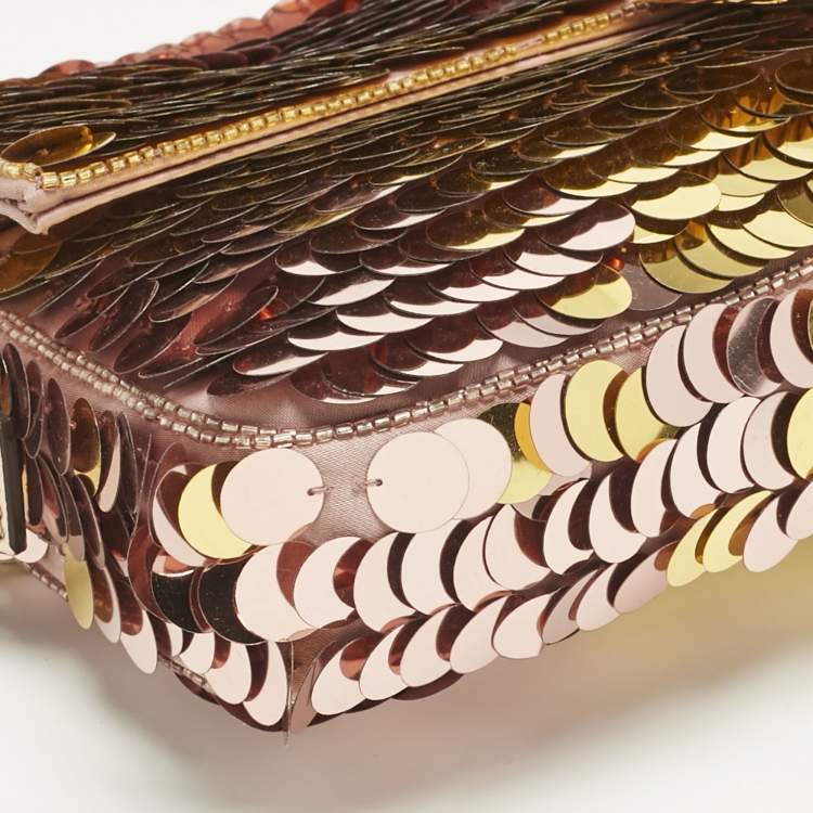 Pre Owned Fendi Multicolor Sequins Medium Baguette Bag
